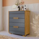 Ver imagem 6 de Cômoda para Quarto 4 Gavetas 86cm Pavia M07 Freijó/cinza - Mpozenato