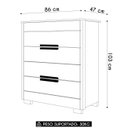 Ver imagem 4 de Cômoda para Quarto 4 Gavetas 86cm Pavia M07 Freijó/cinza - Mpozenato