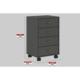 Mesa Cabeceira Infantil Presence C/ 4 Gavetas Amêndola Touch - Demóbile - 7