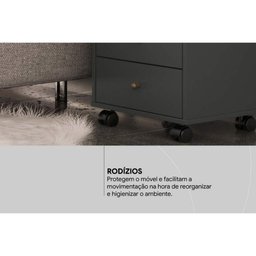 Mesa Cabeceira Infantil Presence C/ 4 Gavetas Amêndola Touch - Demóbile - 6