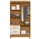 Ver imagem 3 de Guarda Roupa Solteiro Ambiente Madri 4 Portas Freijó Off White com Espelho - Moval