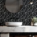 Ver imagem 4 de Papel de Parede Lavavel para Banheiro Cozinha Revestimento Mármore Black Tacolado 0,58 X 1,00m
