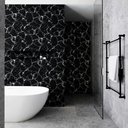 Ver imagem 1 de Papel de Parede Lavavel para Banheiro Cozinha Revestimento Mármore Black Tacolado 0,58 X 1,00m