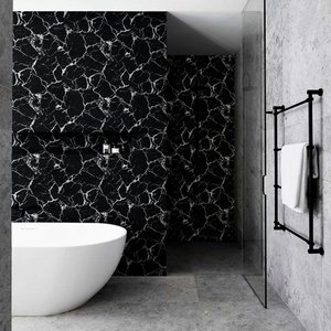 Papel de Parede Lavavel para Banheiro Cozinha Revestimento Mármore Black Tacolado 0,58 X 1,00m