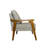 Poltrona Decorativa Mona Luxo Braço Nogueira:linho Bege - 2