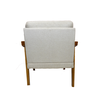 Poltrona Decorativa Mona Luxo Braço Nogueira:linho Bege - 4