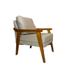 Poltrona Decorativa Mona Luxo Braço Nogueira:linho Bege - 3