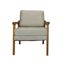 Ver imagem 1 de Poltrona Decorativa Mona Luxo Braço Nogueira:linho Bege