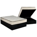 Ver imagem 1 de Cama Box Baú Casal: Colchão Molas Luckspuma Bonnel Montreal Spring + Base CRC Suede Black(138x188)