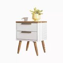 Ver imagem 3 de Mesa de Cabeceira com 2 Gavetas Conect Santos Andirá Cor Branco Tx-Jatobá
