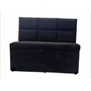 Ver mais imagens de Conjunto Canto Alemão Baú Encosto Ripado Corino 110x45cm:preto