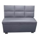 Ver imagem 3 de Conjunto Canto Alemão Baú Encosto Ripado Corino 110x45cm:preto