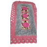 Tapete de crochê rosa e cinza Artesanal - 2