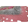 Tapete de crochê rosa e cinza Artesanal - 4
