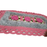 Tapete de crochê rosa e cinza Artesanal - 1