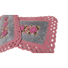Tapete de crochê rosa e cinza Artesanal - 3