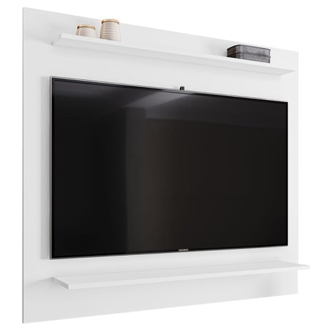 Painel para Tv Suspenso 50 Pol 120cm 2 Prateleiras Versa M24 Branco - Mpozenato