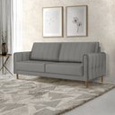 Ver imagem 1 de Sofá Living Biagio Pés Madeira 2,40m - Fortbello Estofados:cinza