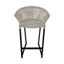 Ver imagem 3 de Conjunto Bistrô Champanheira Tampo Ripado e 2 Banquetas Reis Corda Náutica Areia