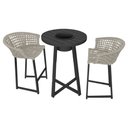 Ver imagem 1 de Conjunto Bistrô Champanheira Tampo Ripado e 2 Banquetas Reis Corda Náutica Areia