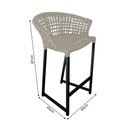 Ver imagem 5 de Conjunto Bistrô Champanheira Tampo Ripado e 2 Banquetas Reis Corda Náutica Areia