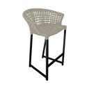 Ver imagem 2 de Conjunto Bistrô Champanheira Tampo Ripado e 2 Banquetas Reis Corda Náutica Areia