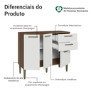 Ver imagem 4 de Balcão Gabinete de Pia 105 cm 3 Portas 2 Gavetas Rustic/Branco Lille Madesa