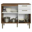 Ver imagem 2 de Balcão Gabinete de Pia 105 cm 3 Portas 2 Gavetas Rustic/Branco Lille Madesa