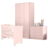 Conjunto Quarto de Bebê Completo México Rosa Acetinado - 1