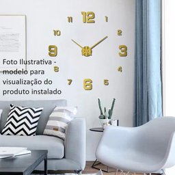 Relógio de Parede Gigante Alg Romanos - Dourado - 3