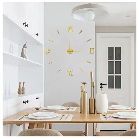 Relógio de Parede Gigante Alg Romanos - Dourado