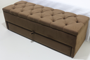 Ver imagem 2 de Puf Baú (sapateira) com Gaveta de Casal 140x50x45cm na Cor Marrom - Alta Elegância e Qualidade
