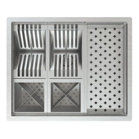 Calha Quadrada Varanda Gourmet Cozinha Inox P/Copos Louça Technox