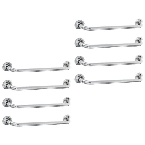 Alça de Apoio 60cm Barra Inox Kit 8 Uni Idoso Gestante Cadeirante Acessibilidade Banheiro Segurança 