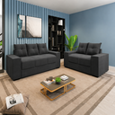 Ver imagem 2 de Conjunto Sofa 3 e 2 Lugares Suede Chamego Ii Flash - Cinza