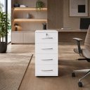 Ver imagem 7 de Armário Gaveteiro Balcão Multiuso Paraiba 4 Gavetas MDF com Chave Branco 36cm