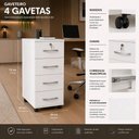Ver imagem 3 de Armário Gaveteiro Balcão Multiuso Paraiba 4 Gavetas MDF com Chave Branco 36cm
