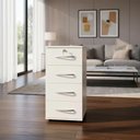 Ver imagem 1 de Armário Gaveteiro Balcão Multiuso Paraiba 4 Gavetas MDF com Chave Branco 36cm