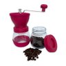 Moedor de Café Manual Vidro Plastico Inox Ceramica - Rosa - 2