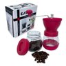 Moedor de Café Manual Vidro Plastico Inox Ceramica - Rosa - 5