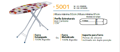 Tábua de Passar 5001 Estampado Metaltec Casa A Utilidades - 4