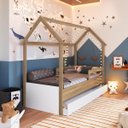 Ver imagem 4 de Cama Infantil Montessoriana com Cama Auxiliar 201X95cm Aveiro/Branco