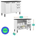Ver imagem 2 de Conjunto Cozinha Modulada 3 Peças Itatiaia New Premium Aço 8 Portas 2 Gavetas Branco
