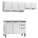 Ver imagem 1 de Conjunto Cozinha Modulada 3 Peças Itatiaia New Premium Aço 8 Portas 2 Gavetas Branco
