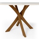 Ver imagem 5 de Mesa De Jantar 4 Lugares Tampo de Vidro Redonda Cora 120 cm M04 Off White - Lyam Lyam Decor