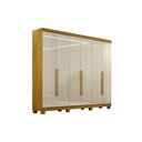 Ver imagem 1 de Roupeiro 6 Portas 4 Gavetas Detalhe Friso Madri Cinamono/Off White
