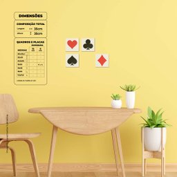 Naipes - Quadro ou Placa Decorativa com 4 Peças É Decoração Quadros e Placas Decorativas 6mm - Placa - 2