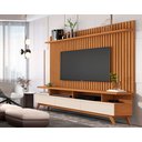 Ver imagem 1 de Painel Ripado Classic Sala Estar com Rack Vivare Wood - 2 Cores:nature/offwhite