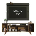 Ver imagem 4 de Rack Madesa Cancun com Pés e Painel para Tv até 65 Polegadas - Rustic/preto 7kd8