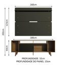 Ver imagem 3 de Rack Madesa Cancun com Pés e Painel para Tv até 65 Polegadas - Rustic/preto 7kd8